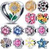 Breloques Série Plantes Florales Tournesol Cuivre Sakura Trèfle S'adaptent aux Bracelets Originaux Bijoux DIY Cadeaux