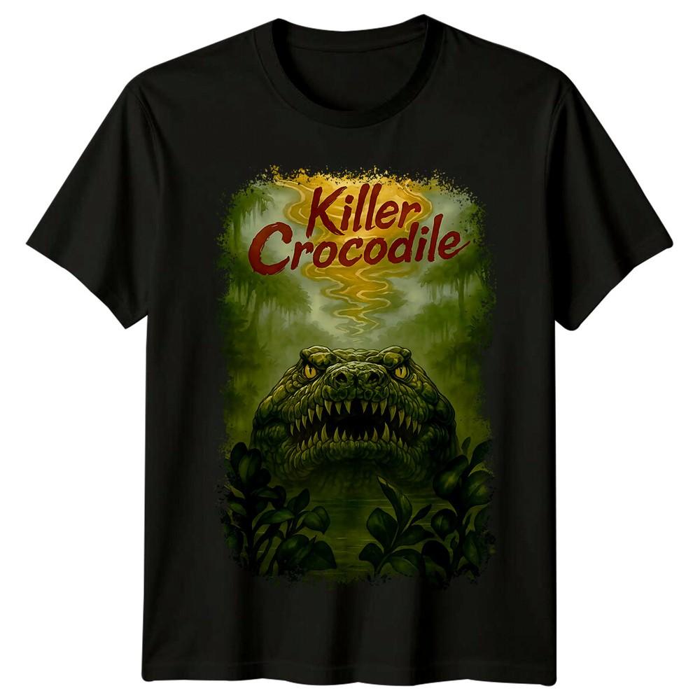 Killer Crocodile (1989) Filmaffischinspirerad T-shirt Retro 80-tals T-shirt