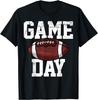 Game Day Football Graphic Tee Vintage Distressed Print Casual TShirt