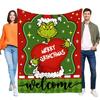 Christmas Grinch Blanket Cozy Soft Plush Sofa Throw Warm Holiday Gift for Kids and Adults, Perfect for Festive Decor and Winter