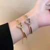 Elegant Hollow Heart Link Bracelet Women Gold Or Plated Copper Lightweight Luxury Jewelry Design 2026