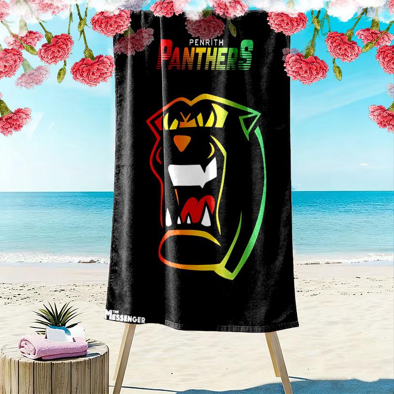Penrith Panthers Strong Print Beach Towel, Large Soft Quick Dry Towel for Beach Camping Swimming