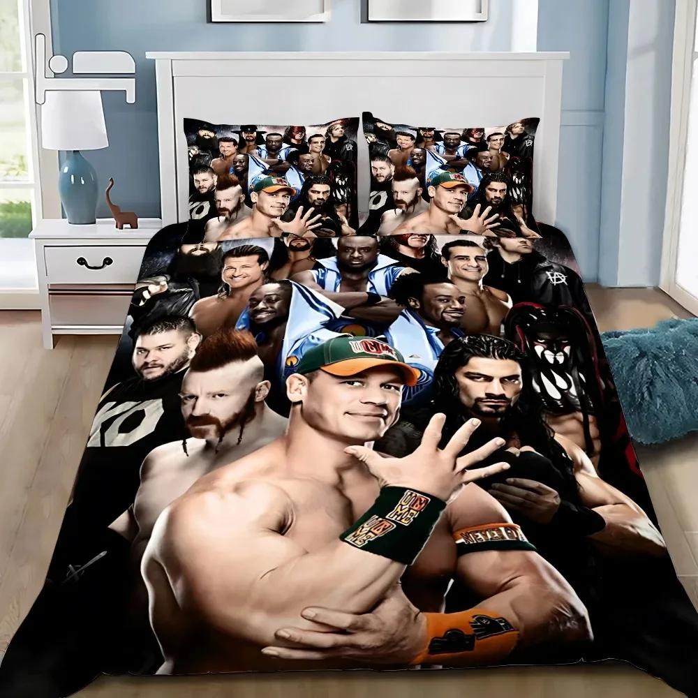 Set Biancheria da Letto Copripiumino Federa Gioco WWE-EAW Decorazione Camera da Letto Adulto Ragazzo Ragazza Regalo per Bambini Singola Matrimoniale