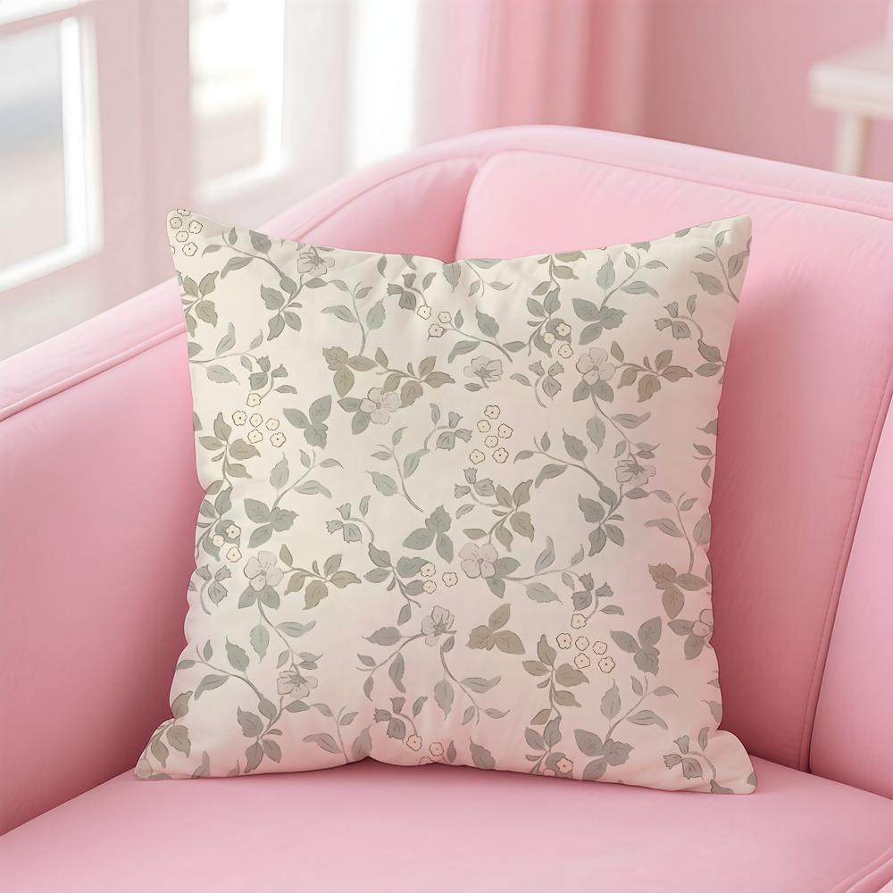 Fashion Retro French Courtstyle Floral Motif Cushion Cover Pillowcase Short Plush Invisible Zipper Room Sofa Cushion Cover