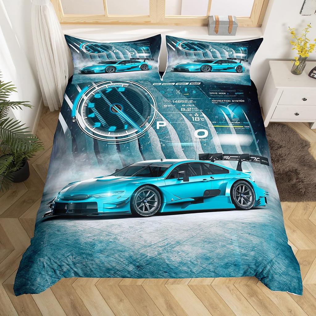 Jungen Sportwagen Bettwäsche Set Einzelbett Rennwagen Bettbezug Für Kinder Teenager Zimmer Dekoration Rennwagen Bett Set