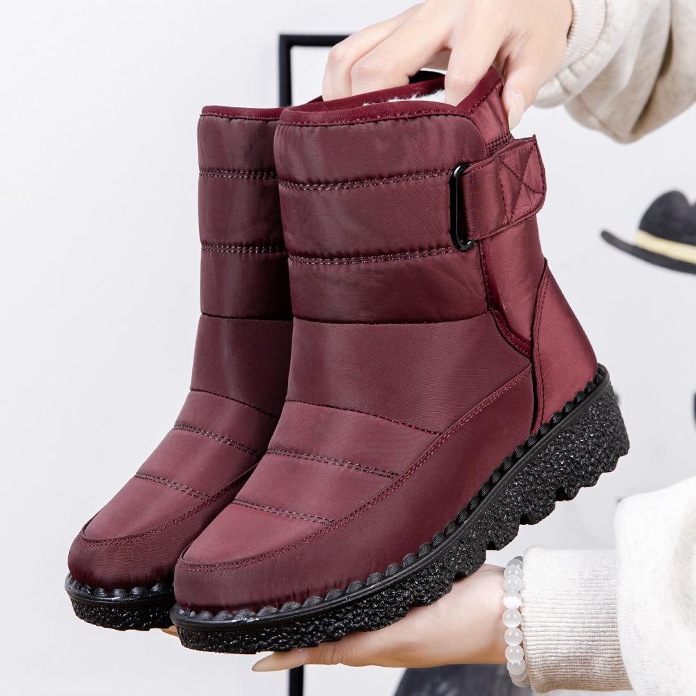 Winter Mid Length Thick Snow Boots Large Anti Slip and Fleece Women's Boots Waterproof, Warm and Thick Casual Women's Boots
