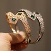 New High-end Super Flash Zircon Nail Bracelet, Personalized Square Emerald Open Bracelet Jewelry