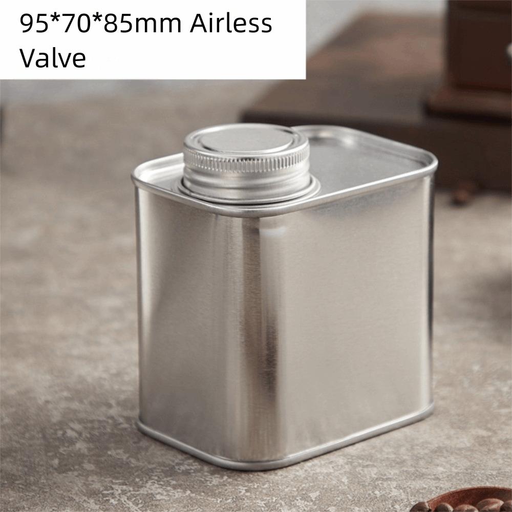 New Large-capacity Coffee Sealed Cans One-way Exhaust Kitchen Storage Tools Coffee Powder Storage Jar Square Storage Iron Can