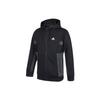 Spacer Knit Jas met Contrastzak en Logo Capuchon Heren Bovenkleding Zwart H39239