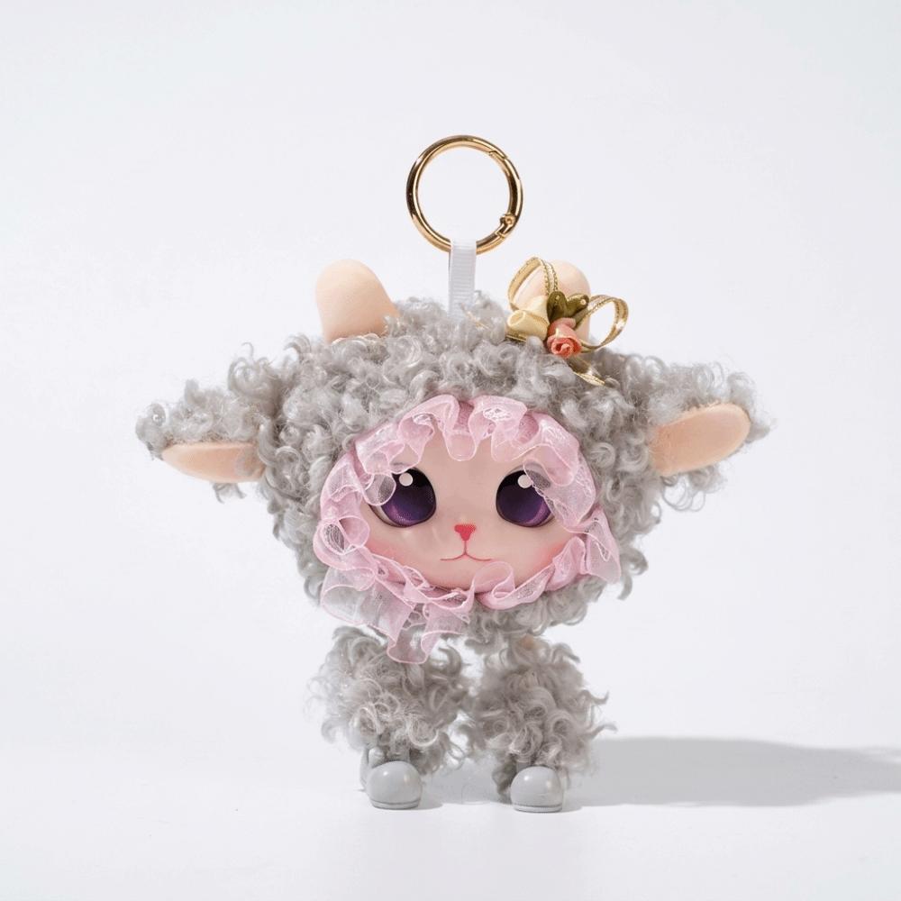 Layered Design Plush Lamb Keychain Soft Plush Mini Plush Pendant Vinyl Doll Keychain  Holiday Gift