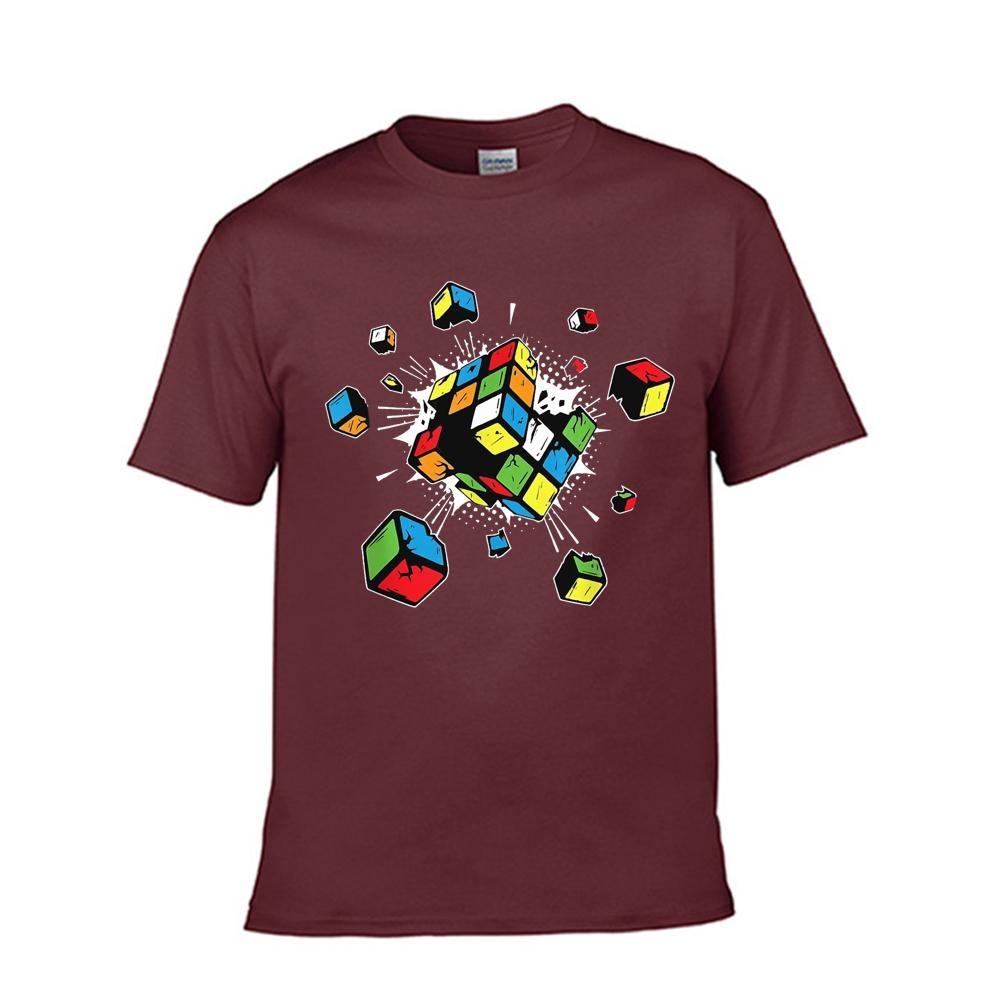 Exploding Rubix Rubiks Rubics Cube Present Pure Cotton EU Size Tshirts Japanese Comic Unisex T Shirt Anime Unisex Clothes