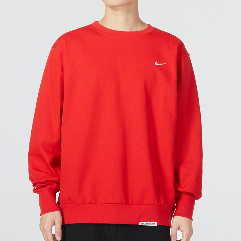 Nike Einfarbiges Logo Rundhals-Sweatshirt Herren Oberteile Rot DQ5821-657