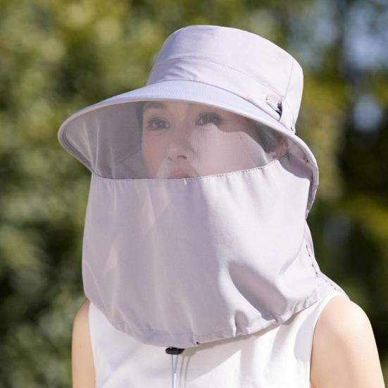 Yousheng Fisherman Hat Breathable Mesh Face Guard Large Brim UV Protection Full Face Neck Protector Sun Hat 360-Degree Sun Shield Adjustable