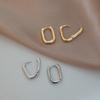 Gold Color Geometric U-Shape Hoop Earrings For Women Men Punk Hip-Hop Metal Round Circle Earrings Party Jewelry