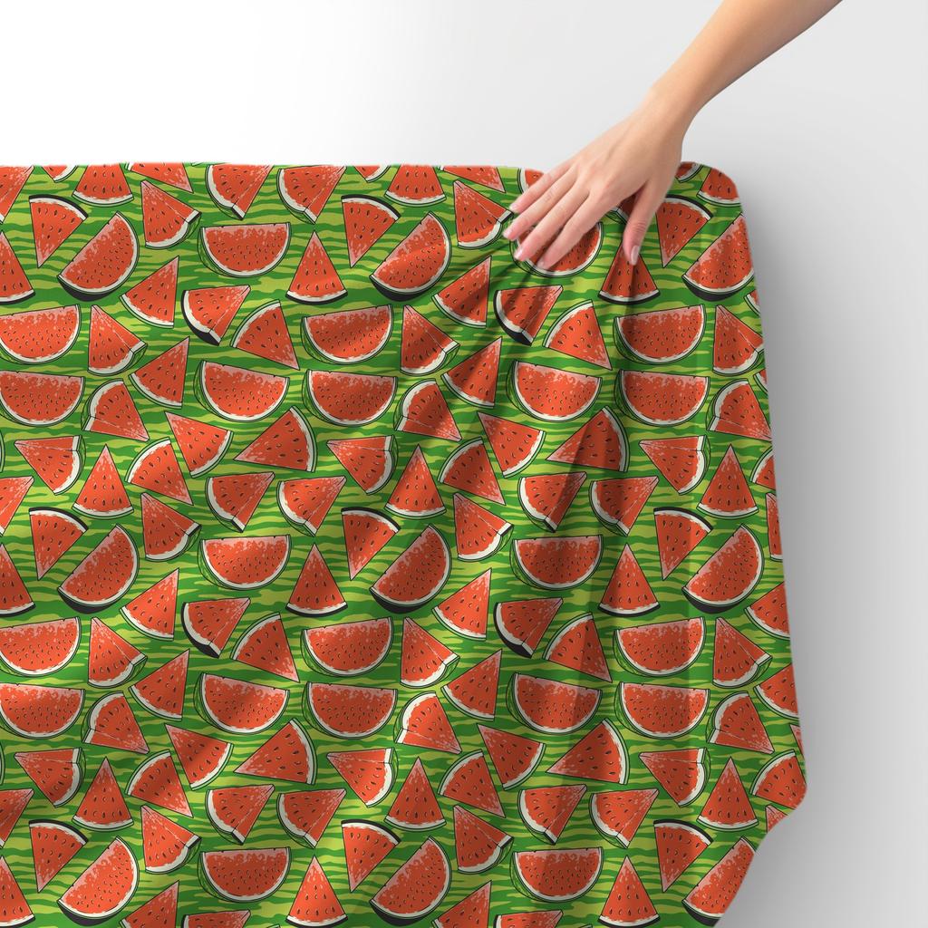 Royal Velvet Fabric Polyester For Sewing - Watermelon Motif