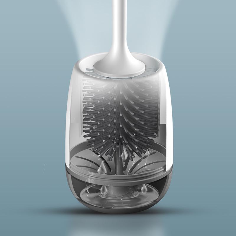 TPR Soft Toilet Brush Food-grade Silicone Head Quick Drainingwall-mount or Floor-standing Cleaning Brush Toilet Brush Bathroom Accessories