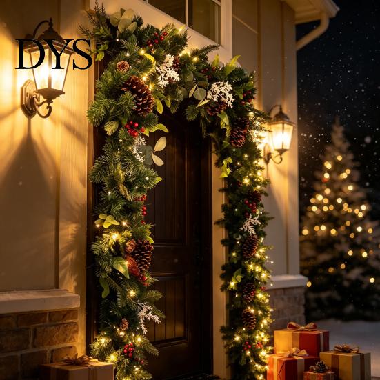 Indoor Outdoor Garland Display Hanger Adjustable Christmas Wreath Rod, 23.6"-59" Length Heavy-Duty Front Door Decoration for Hanger, No Drilling