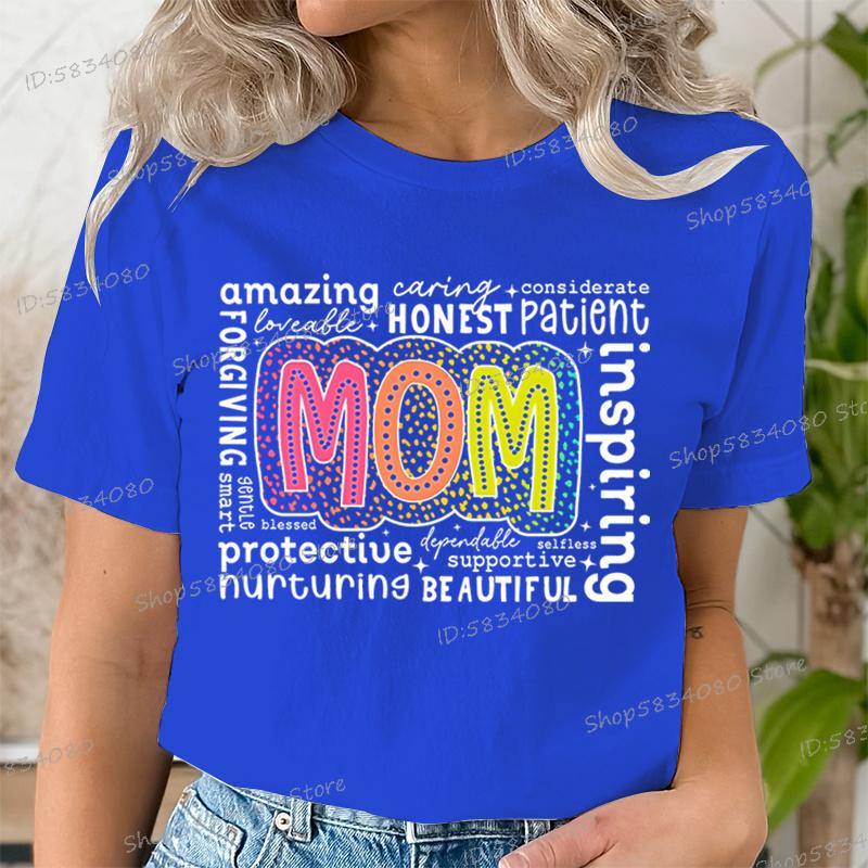 Retro Mother Fashion Casual Tops Gift For Mom Funny T Shirts Mothers Day Classic Tops Mom Life Printed Tshirt Unisexs Clothing
