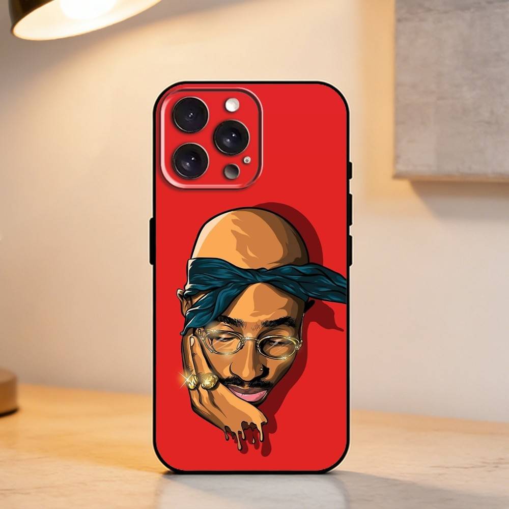 2Pac T-Tupac Shakur Rap Rapper Handyhülle Für iPhone 17,16,15,14,13,12,11 Plus,Pro Max,XS,Weiche Silikon Schwarze Hülle