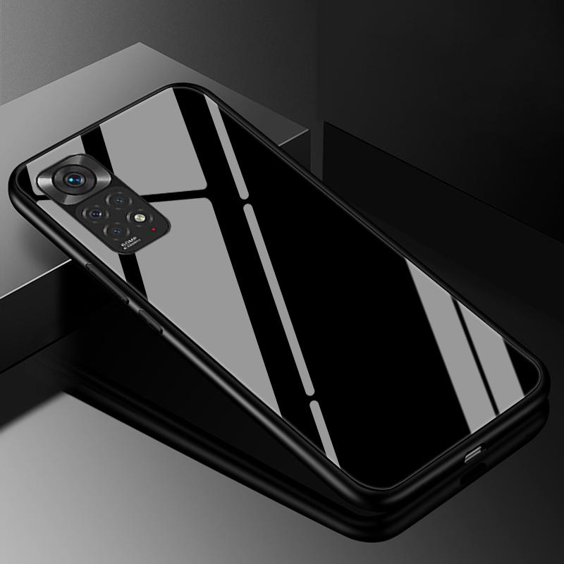 For Redmi Note 11 Cases Note 11S Tempered Glass Hard Back Cover For Xiaomi Redmi Note 11 12 13 Pro Plus 5G Case Funda Note11 S