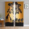 Landschaft Tiere Elefant Giraffe Baum Chiffon Transparente Vorhänge für Wohnzimmer Schlafzimmer Fenster Vorhang Voiles Tüll Cortinas