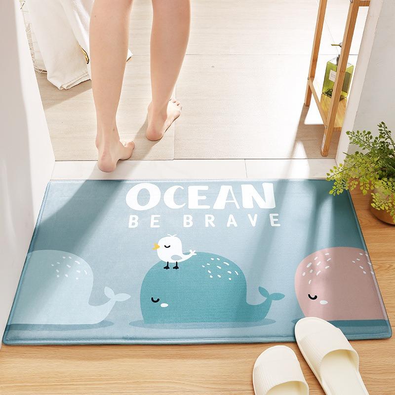 Rabbit Welcome Mat for Front Door Outdoor Entry Print Doormat Non Slip Kitchen Bedroom Footpad Home Indoor Decor Funny Kid Rug