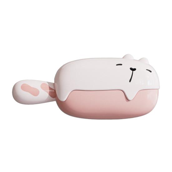 Lint Roller with Integrated Storage Box Cartoon Cat Design No Damage Pet Hair Lint Pilling Remover Reusable Cleaning Tool