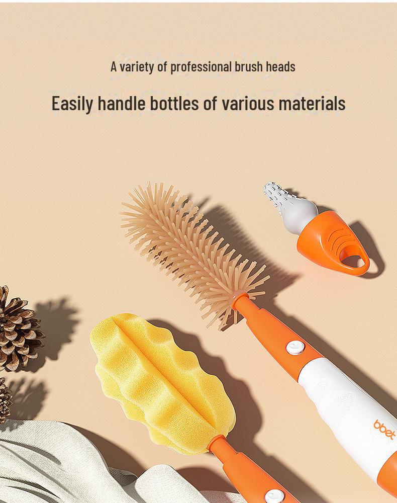 360° Rotating Baby Silicone Pacifier & Bottle Cleaning Brush Set