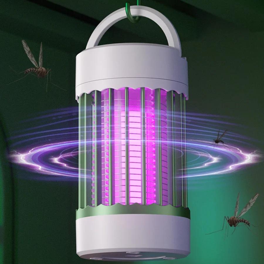 Anti Mosquito Lamp Electric Shock Mosquito Killer Lamp Insect Trap USB Port Pest Control With Hook Hangable For Home Camping