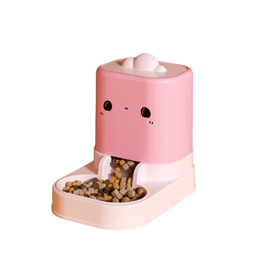 Large Capacity Cat Automatic Feeder Durable Cartoon Shape Pet Water Dispenser Anti Spill Plastic Cat Food Dispenser