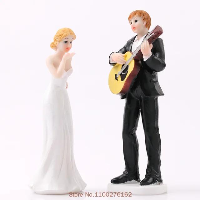 Topper divertenti per torta nuziale Bambole Romantici Sposi Figure Stand Topper Decorazioni Forniture Sposarsi Statuetta in Resina