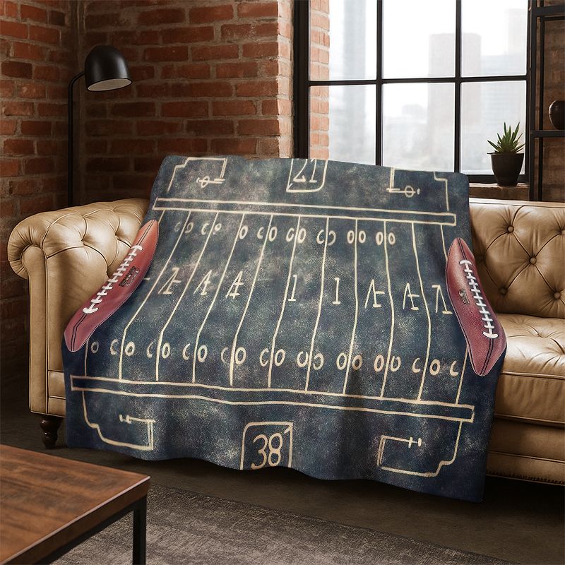 Rugbyfeld American Football Sport Flanelldecke Weiche Warme Überwurfdecke für Schlafzimmer Wohnzimmer Bett Reise Camping Picknick