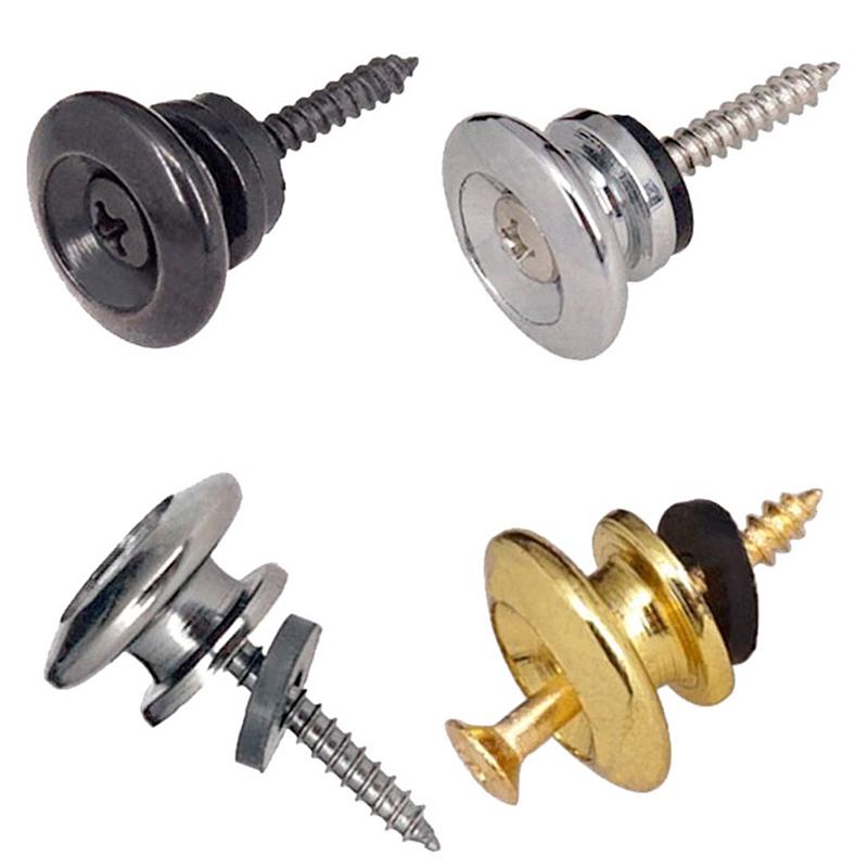 2Pcs/Pair Guitar Strap Locks Chrome Belt Lock Button Buckle Guitar Accessories