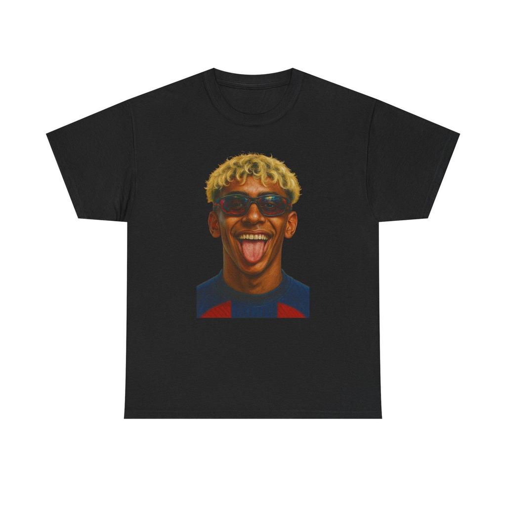 Lamine Yamal Graphic Tee: Soccer Fan Portrait Print - GILDAN Cotton