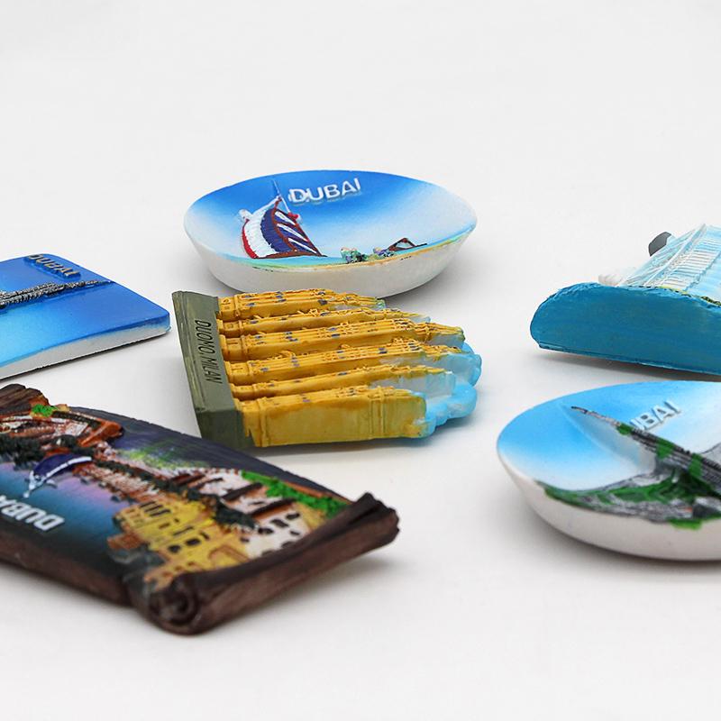 Aimants de réfrigérateur 3D Dubaï voile el souvenir pâte magnétique pour réfrigérateur décoration de maison Collection architecture de Dubaï Cadeaux