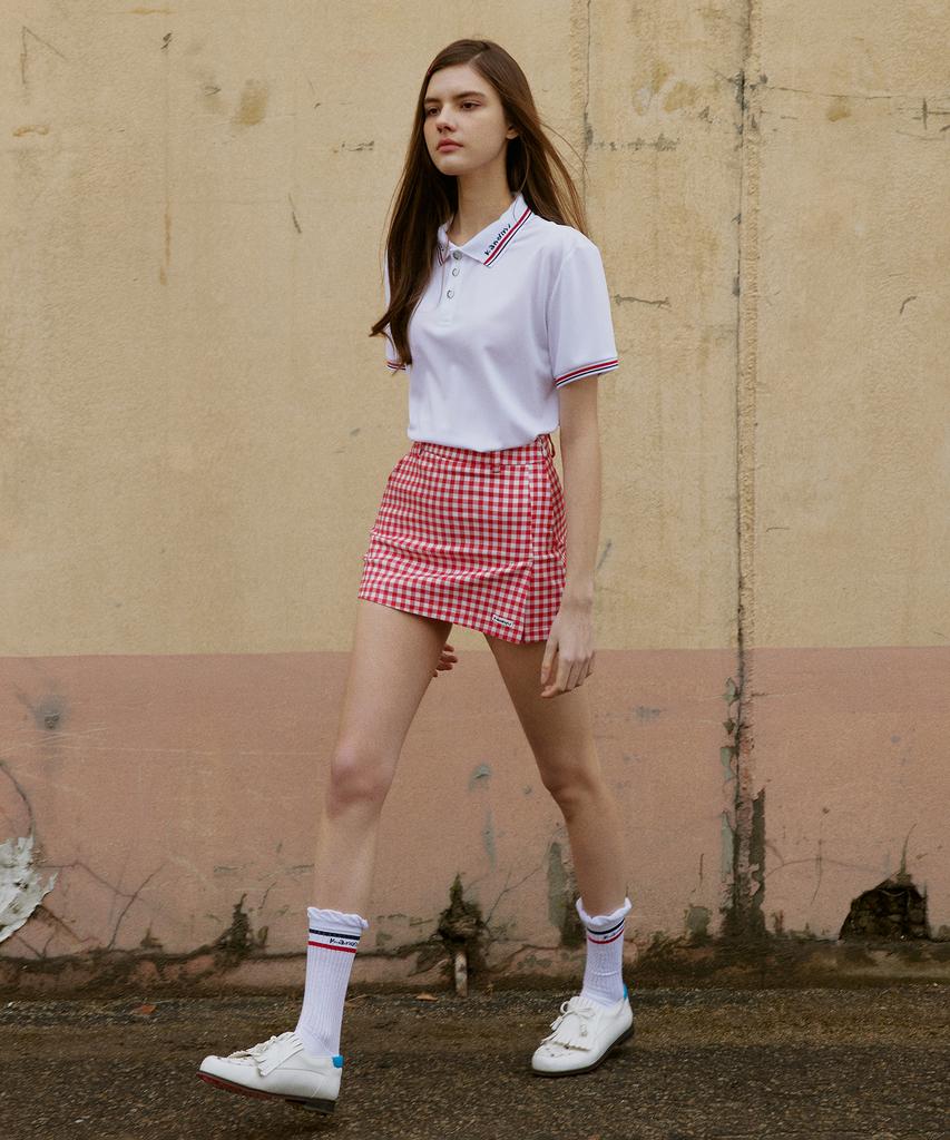 Candini Red Check Set-Up Skirt