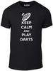 Keep Calm Play Darts T-Shirt - Lustiges T-Shirt Witz Sport Board Oche Kneipe Mach weiter