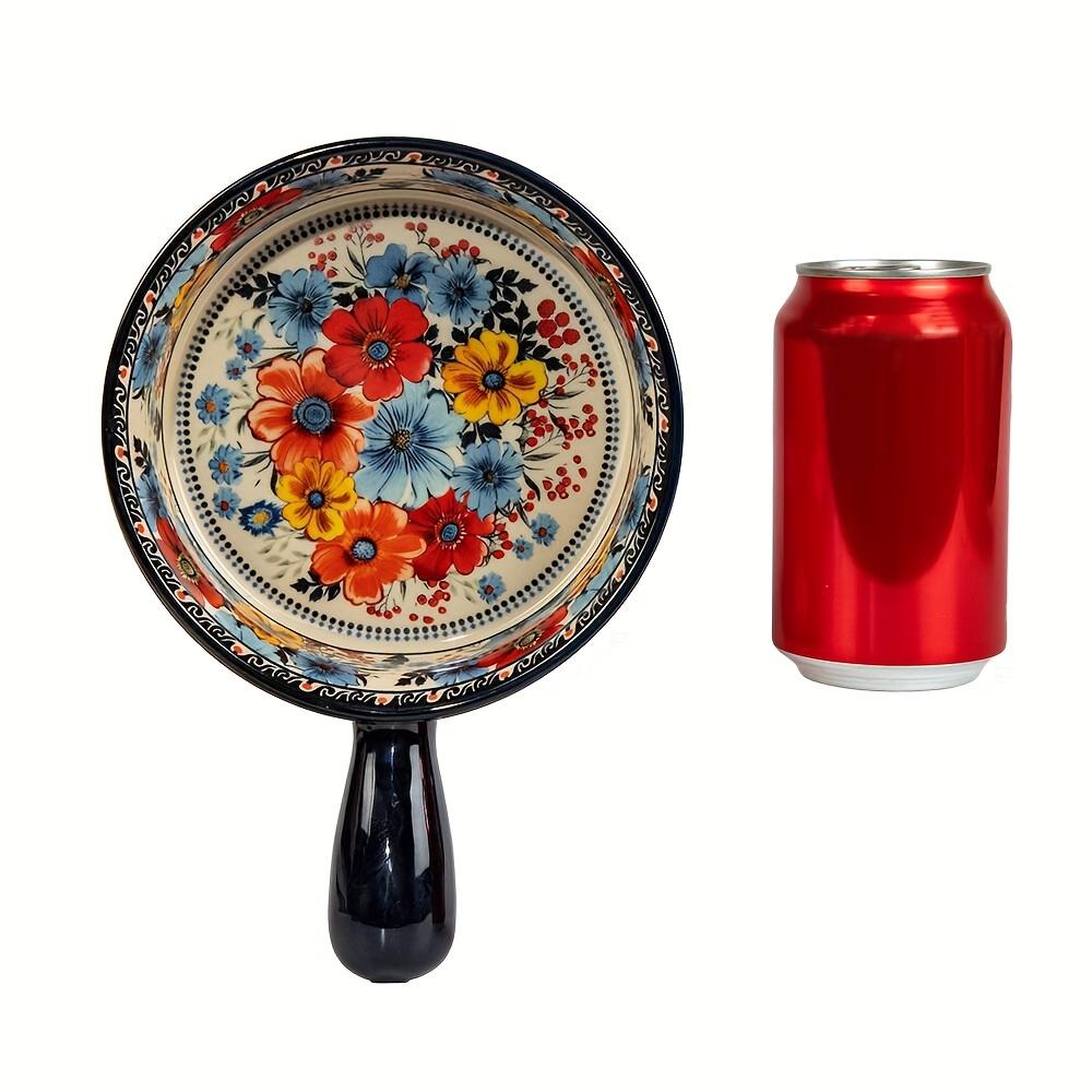 Honey Picked Red Flower Double Handle Bowl Ceramic Oven Safe Soup Bowl Home Kitchenware