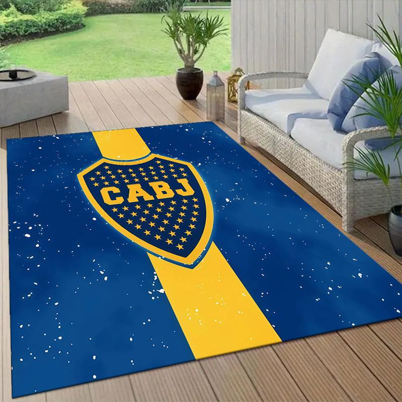 Club Atletico Boca Juniors3 Flannel Pattern Square Carpet,Area Rug,Carpet Rug for Living Room Bedroom Sofa Playroom Decor,Non-slip Floor Mat