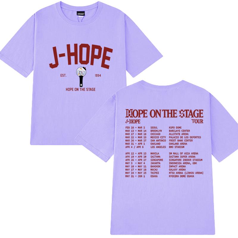 Kpop J-Hope Hope On The Stage Tour Setlist imprimat tricou 2025 bărbați femei moda Y2k mânecă scurtă tricouri unisex bumbac topuri