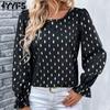 YYFS Damesmode Casual Zomer Lange Mouw O-Hals Blouses & Shirts