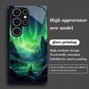 Green Aurora Tempered Glass Phone Case Suitable for Samsung Galaxy S26 S25 S24 S23 S22 S20 FE/Ultra/Plus Anti Drop Back Cover