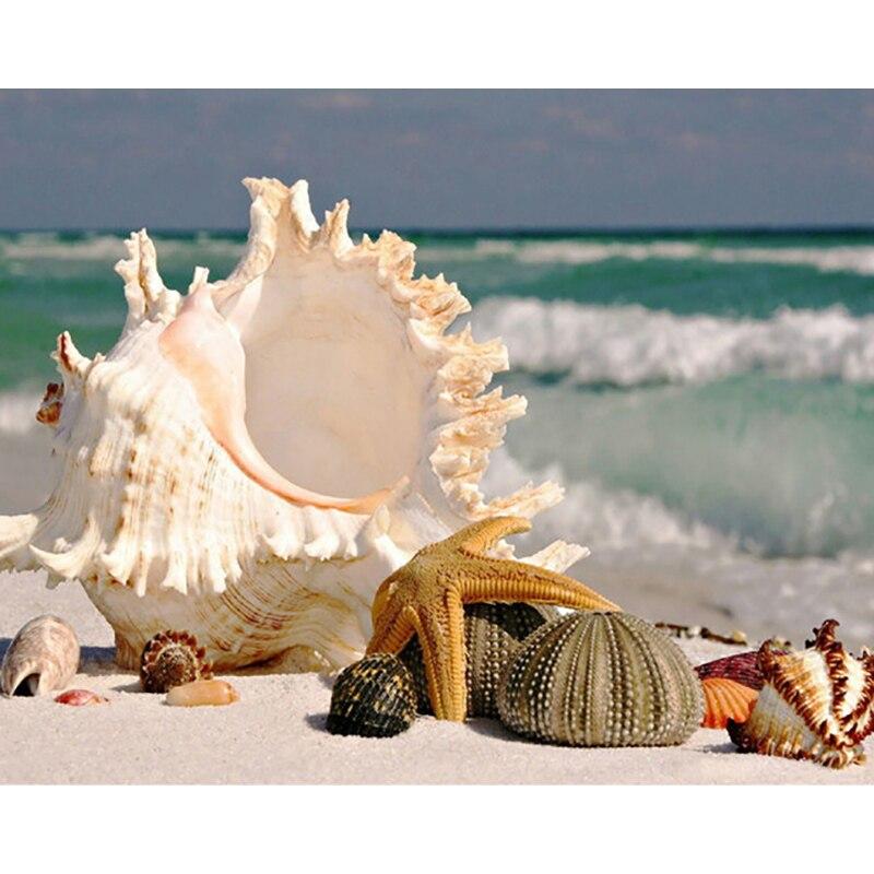 New 5D DIY Sea View Diamond Painting Starfish Diamond Embroidery Animal Cross Stitch Full Round Drill Home Decor Art Gift