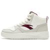 Easy Abrasion Resistant Lightweight Breathable Height Increasing High Top Skateboard Shoes Women's White Red 922448002Q-5