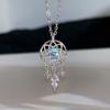 Moonlight Stone Dream Catching Net Water Drop Pendant Necklace For Women Exquisite Hollow Out Jewelry Gift YSL