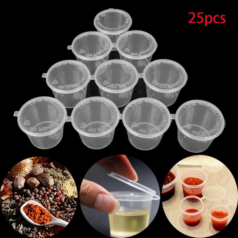 25Pcs Disposable Takeaway Plastic Pigment Paint Box Food Containers Palette Sauce Cup