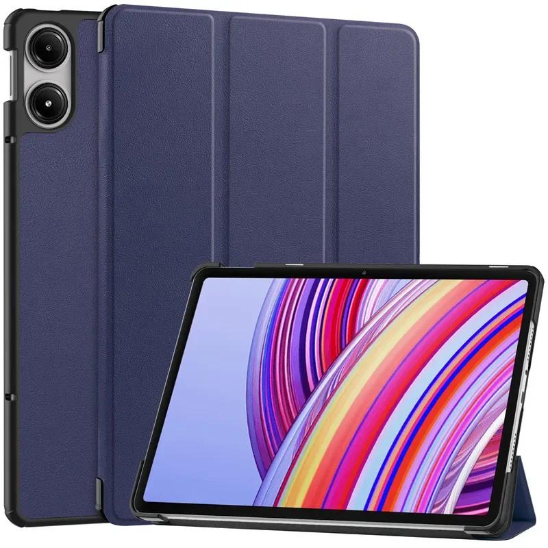 Tablet Leather Case for Xiaomi Redmi Pad Pro 2024 Tri-Folding Flip Stand Case for RedMi Pad Pro 12.1 Tablet with Auto Sleep Cover