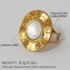 Fashion Shell Stainless Steel 18K Gold Plated Adjustable Opening Rings  for Women Engagement Party Gift Temperament Jewelry 2025