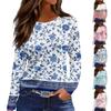 Women's Daily Casual Long-sleeved Printed O-neck Top