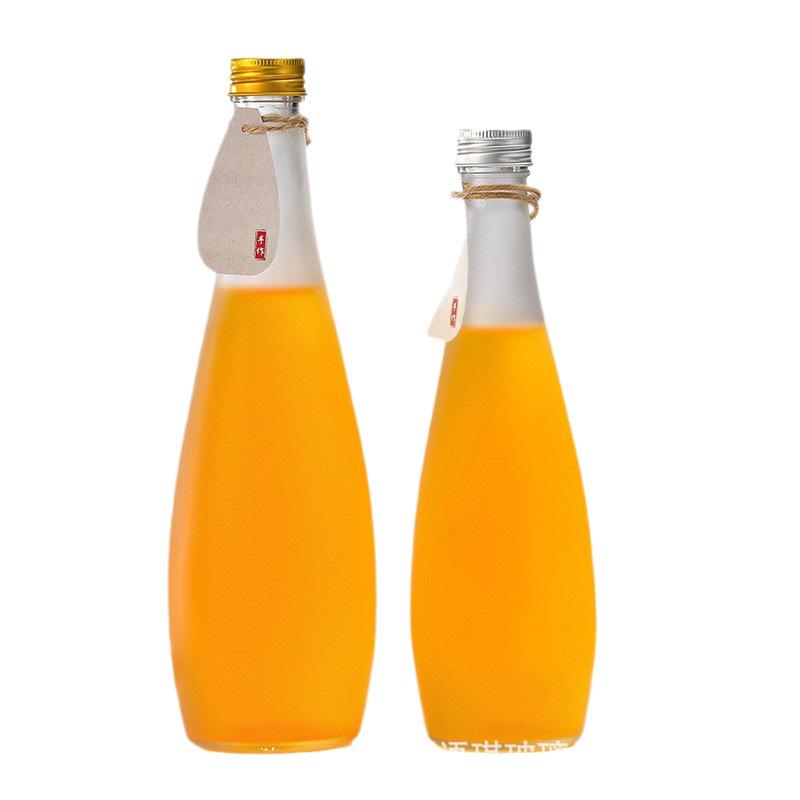 Frosted Transparent Glass Bottle with Sealed Lid for Water, Wine, or Juice